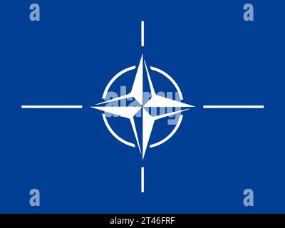 Nordatlantikvertragsorganisation, NATO-Flagge Stock Vektor