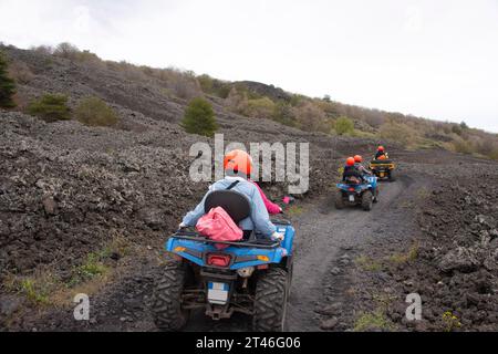 Quad-Radtouren auf dem Ätna - Italien Stockfoto