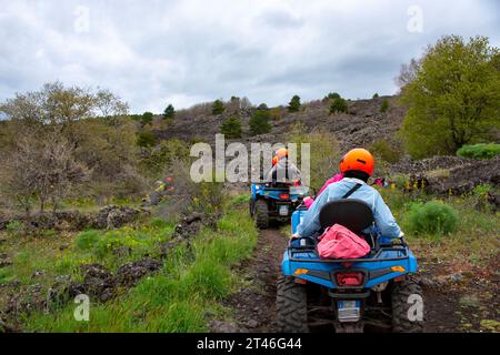 Quad-Radtouren auf dem Ätna - Italien Stockfoto