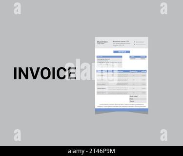 Minimale Corporate Business Invoice Design Template Vektor Illustration Rechnungsformular Preis Rechnung. Stock Vektor