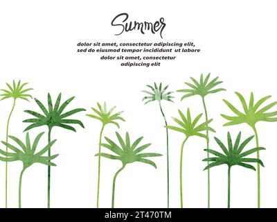 Abstrakte tropische Blätter im Sommer. Vektor floraler Hintergrund Stock Vektor