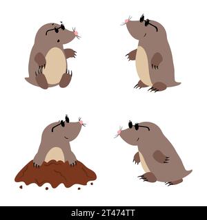 Set niedlicher Zeichentrickfiguren. Vektor-Illustration für Kinder Stock Vektor