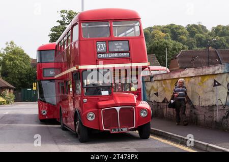 Imberbus 2017, klassischer Bus auf der Salisbury Plain Stockfoto