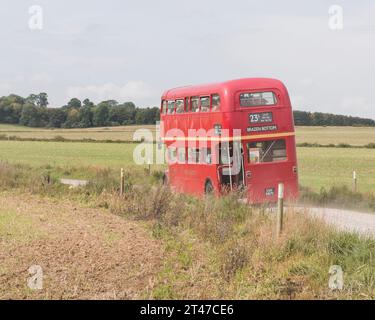 Imberbus 2017, klassischer Bus auf der Salisbury Plain Stockfoto