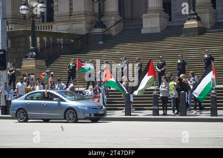 Oktober 2023, Melbourne Victoria Australia, Free Palestine Rally im Victorian State Parliament Credit PjHickox/Alamy Live News Stockfoto