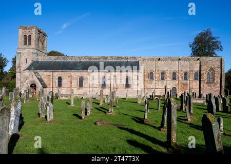 St Cuthbert's Church eine anglikanische Pfarrkirche in Norham, Berwick-upon-Tweed, Northumberland, England, Großbritannien Stockfoto