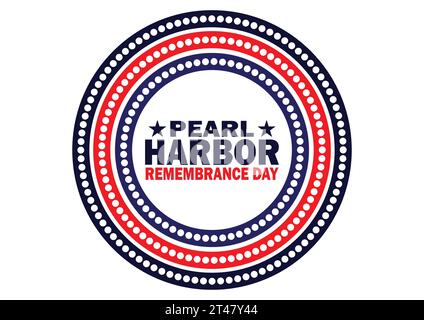 Pearl Harbor Erinnerung Tag Vektor Illustration. Urlaubskonzept. Vorlage für Hintergrund, Banner, Karte, Poster mit Textbeschriftung. Stock Vektor