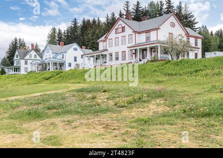 Häuser im ehemaligen Fort William H. Seward, Haines, Alaska, USA Stockfoto