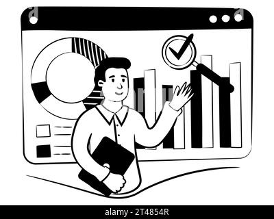 Handgezeichnetes Vektorbild des Business Coaches Stock Vektor