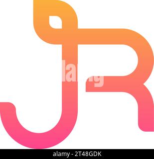 JR-Logo, JR-Monogramm, ursprüngliches JR-Logo, JR-Letter-Logo, Symbol, Vektor Stock Vektor