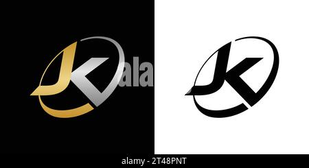 JK-Logo, JK-Monogramm, ursprüngliches JK-Logo, Letter JK-Logo, Symbol, Vektor Stock Vektor