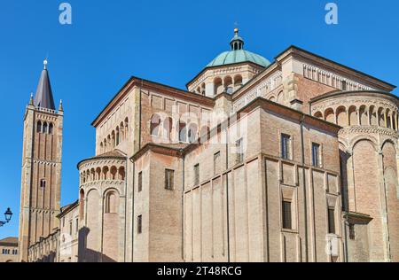 Parma, italien, Rückansicht der Architektur der Kathedrale Santa Maria Assunta Stockfoto