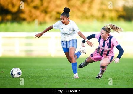 London, Großbritannien. Oktober 2023. London, England, 29. Oktober 2023: Action während des London and South East Regional Womens Premier League Spiels zwischen Enfield Town und Dulwich Hamlet im Queen Elizabeth II Stadium in London. (Liam Asman/SPP) Credit: SPP Sport Press Photo. /Alamy Live News Stockfoto