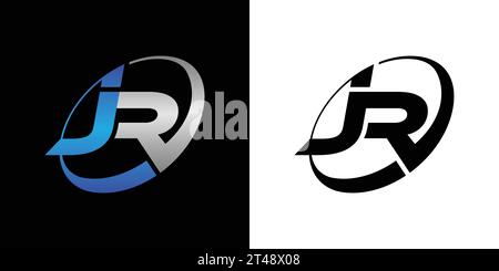 JR-Logo, JR-Monogramm, ursprüngliches JR-Logo, JR-Letter-Logo, Symbol, Vektor Stock Vektor