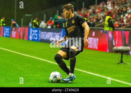 Braga, Portugal. Oktober 2023. Fran Garcia während der UEFA Champions League 2023/2024, Gruppe C, Fußballspiel zwischen Braga und Real Madrid am 24. Oktober 2023 im Estadio de Braga in Braga, Portugal - Foto Jose Salgueiro/SPP (Jose Salgueiro/SPP) Credit: SPP Sport Press Photo. /Alamy Live News Stockfoto