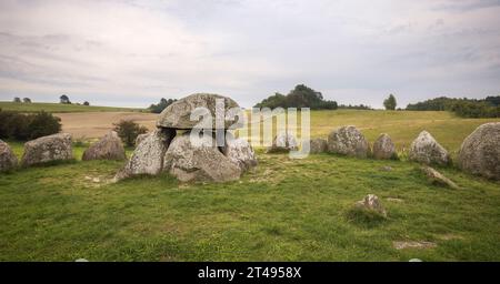 Poskaer Stenhus Dolmen in Djursland, Dänemark Stockfoto