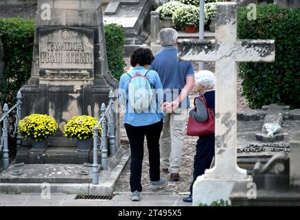 Mallorca, Spanien. Oktober 2023. Palma de Mallorca, Spanien. Bilder des Friedhofs in Palma de Mallorca Tage vor Allerheiligen. Stockfoto