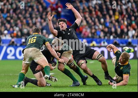 Saint Denis, Frankreich. Oktober 2023. Julien Mattia/Le Pictorium - Südafrika - Neuseeland Rugby-Weltmeisterschaft - 28/10/2023 - Frankreich/seine-Saint-Denis/Saint-Denis - Scott Barrett beim Finale der Rugby-Weltmeisterschaft 2023 zwischen Südafrika und Neuseeland im Stade de France am 27. Oktober 2023. Quelle: LE PICTORIUM/Alamy Live News Stockfoto