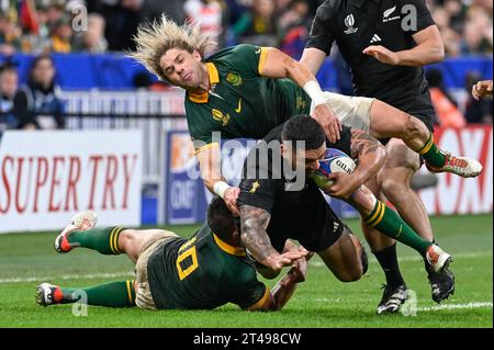 Saint Denis, Frankreich. Oktober 2023. Julien Mattia/Le Pictorium - Südafrika - Neuseeland Rugby-Weltmeisterschaft - 28/10/2023 - Frankreich/seine-Saint-Denis/Saint-Denis - FAF de Klerk beim Finale der Rugby-Weltmeisterschaft 2023 zwischen Südafrika und Neuseeland im Stade de France am 27. Oktober 2023. Quelle: LE PICTORIUM/Alamy Live News Stockfoto
