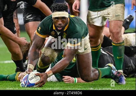 Saint Denis, Frankreich. Oktober 2023. Julien Mattia/Le Pictorium - Südafrika - Neuseeland Rugby-Weltmeisterschaft - 28/10/2023 - Frankreich/seine-Saint-Denis/Saint-Denis - Siya kolisi beim Finale der Rugby-Weltmeisterschaft 2023 zwischen Südafrika und Neuseeland im Stade de France am 27. Oktober 2023. Quelle: LE PICTORIUM/Alamy Live News Stockfoto