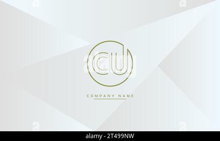 CU, UC – Logo-Monogramm mit abstrakten Buchstaben Stock Vektor