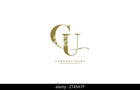 CU, UC – Logo-Monogramm mit abstrakten Buchstaben Stock Vektor