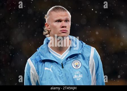 Erling Haaland aus Manchester City vor dem Spiel der Gruppe G der UEFA Champions League im Wankdorf-Stadion in Bern. Bilddatum: Mittwoch, 25. Oktober 2023. Stockfoto