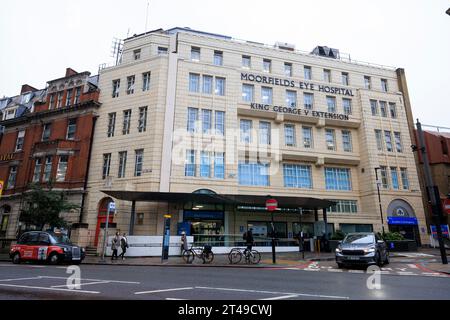 Moorfields Eye Hospital, ein spezialisiertes Augenkrankenhaus des National Health Service (NHS) in Finsbury im London Borough of Islington in London, England Stockfoto