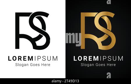 Luxuriöses Initial RS oder SR Monogramm-Logo-Design Stock Vektor