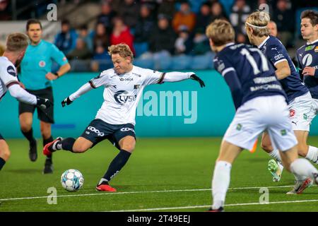 Drammen, Norwegen, 29. Oktober 2023. Viking’s Sondre Auklend im Eliteserien-Spiel zwischen Strømsgodset und Viking im Marienlyst-Stadion in Drammen. Quelle: Frode Arnesen/Alamy Live News Stockfoto