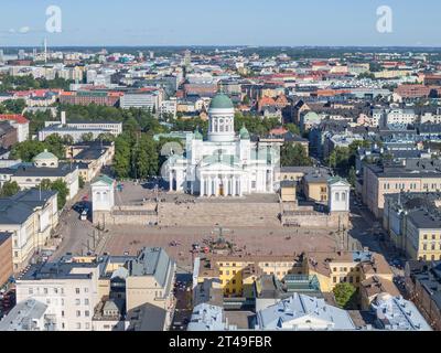 Luftbild der Kathedrale von Helsinki Stockfoto