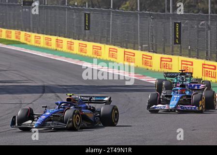 Mexiko-Stadt, Mexiko. Oktober 2023. Logan Sargeant (USA) Williams Racing FW45. 29.10.2023. Formel-1-Weltmeisterschaft, Rd 20, Großer Preis Von Mexiko, Mexiko-Stadt, Mexiko, Wettkampftag. Das Foto sollte lauten: XPB/Press Association Images. Quelle: XPB Images Ltd/Alamy Live News Stockfoto