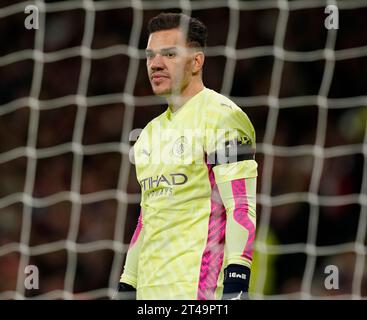 MANCHESTER, GROSSBRITANNIEN. Oktober 2023. Ederson aus Manchester City während des Premier League-Spiels in Old Trafford, Manchester. Der Bildnachweis sollte lauten: Andrew Yates/Sportimage Credit: Sportimage Ltd/Alamy Live News Stockfoto