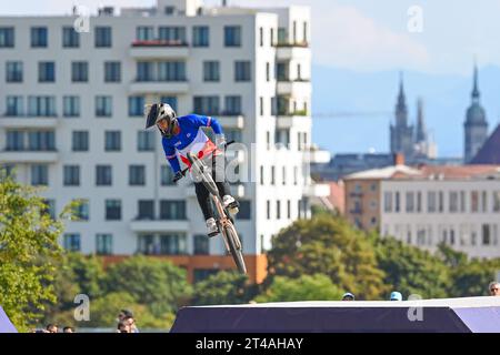 Laury Perez (Frankreich, Bronzemedaille). BMX Freestyle Damen. Europameisterschaften München 2022 Stockfoto