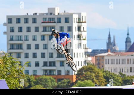 Laury Perez (Frankreich, Bronzemedaille). BMX Freestyle Damen. Europameisterschaften München 2022 Stockfoto