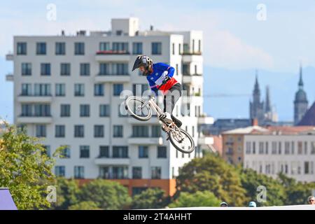 Laury Perez (Frankreich, Bronzemedaille). BMX Freestyle Damen. Europameisterschaften München 2022 Stockfoto