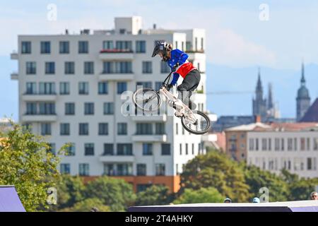 Laury Perez (Frankreich, Bronzemedaille). BMX Freestyle Damen. Europameisterschaften München 2022 Stockfoto