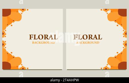 Hintergrund für Social Media-Post mit Blumenblättern. Geeignet für Post in sozialen Medien, Bannerdesign und Internet-Anzeigen. Stockfoto