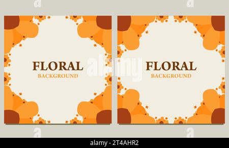 Hintergrund für Social Media-Post mit Blumenblättern. Geeignet für Post in sozialen Medien, Bannerdesign und Internet-Anzeigen. Stockfoto