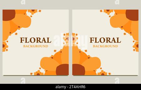 Hintergrund für Social Media-Post mit Blumenblättern. Geeignet für Post in sozialen Medien, Bannerdesign und Internet-Anzeigen. Stockfoto