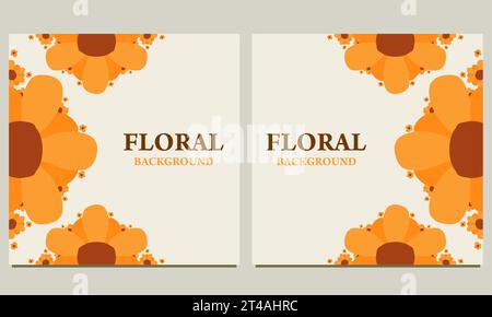 Hintergrund für Social Media-Post mit Blumenblättern. Geeignet für Post in sozialen Medien, Bannerdesign und Internet-Anzeigen. Stockfoto