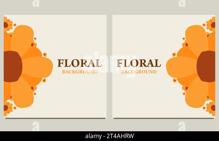 Hintergrund für Social Media-Post mit Blumenblättern. Geeignet für Post in sozialen Medien, Bannerdesign und Internet-Anzeigen. Stockfoto