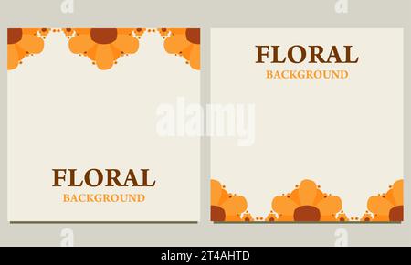 Hintergrund für Social Media-Post mit Blumenblättern. Geeignet für Post in sozialen Medien, Bannerdesign und Internet-Anzeigen. Stockfoto