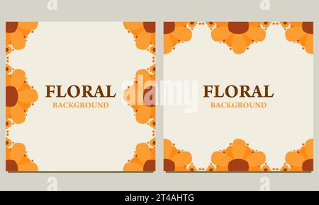 Hintergrund für Social Media-Post mit Blumenblättern. Geeignet für Post in sozialen Medien, Bannerdesign und Internet-Anzeigen. Stockfoto