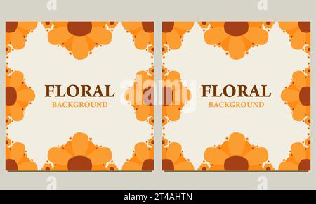 Hintergrund für Social Media-Post mit Blumenblättern. Geeignet für Post in sozialen Medien, Bannerdesign und Internet-Anzeigen. Stockfoto