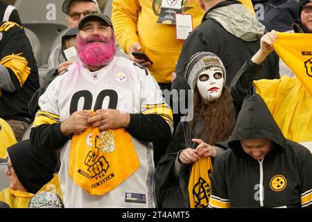 Pittsburgh, Pennsylvania, USA. Oktober 2023. 29. Oktober 2023: Steelers' Fan beim Spiel Pittsburgh Steelers vs Jacksonville Jaguars in Pittsburgh PA im Acrisure Stadium. Brook Ward/AMG (Credit Image: © AMG/AMG Via ZUMA Press Wire) NUR REDAKTIONELLE VERWENDUNG! Nicht für kommerzielle ZWECKE! Quelle: ZUMA Press, Inc./Alamy Live News Stockfoto