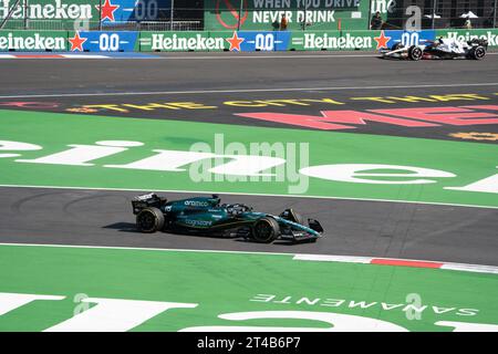 Großer Preis Von Mexiko-Stadt, Mexiko. Oktober 2023. Lance Spaziergang mit dem Auto Nr. 18 für Aston Martin-Mercedes. Quelle: Lexie Harrison-Cripps/Alamy Live News Stockfoto