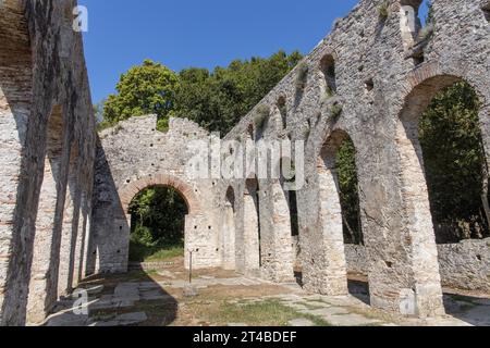 Basilika, römische Ruine von Butrint, Albanien Stockfoto