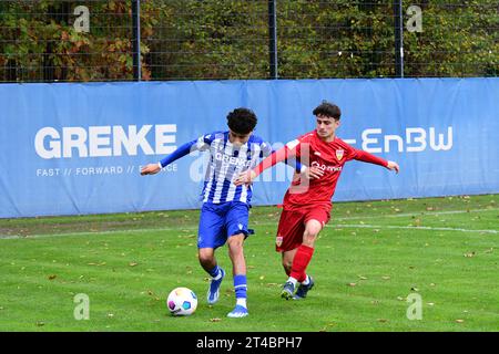 Der Karlsruher SC U17 gewinnt gegen den VfB Stuttgart Derby KSC Karlsruhe 28. Oktober 2023 Stockfoto