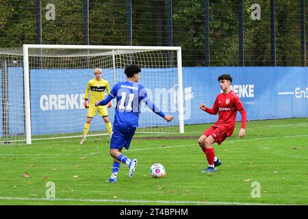 Der Karlsruher SC U17 gewinnt gegen den VfB Stuttgart Derby KSC Karlsruhe 28. Oktober 2023 Stockfoto